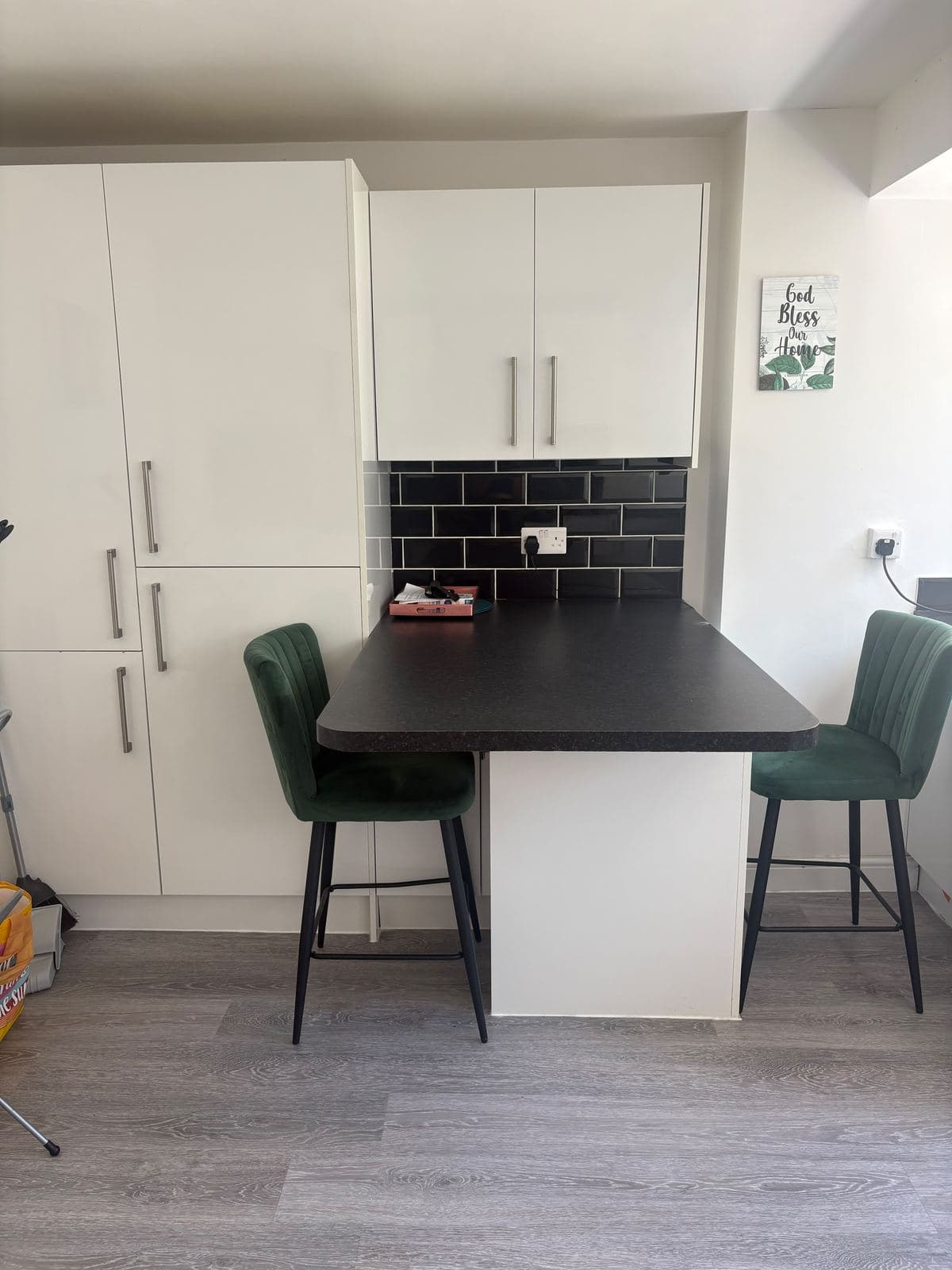 A cleaned dining area